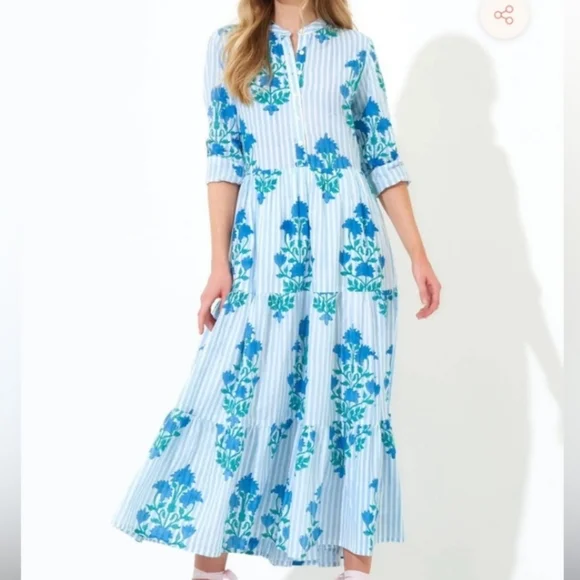 beachy blue maxi dress Skyline Grace Horizon Blue Maxi Dress